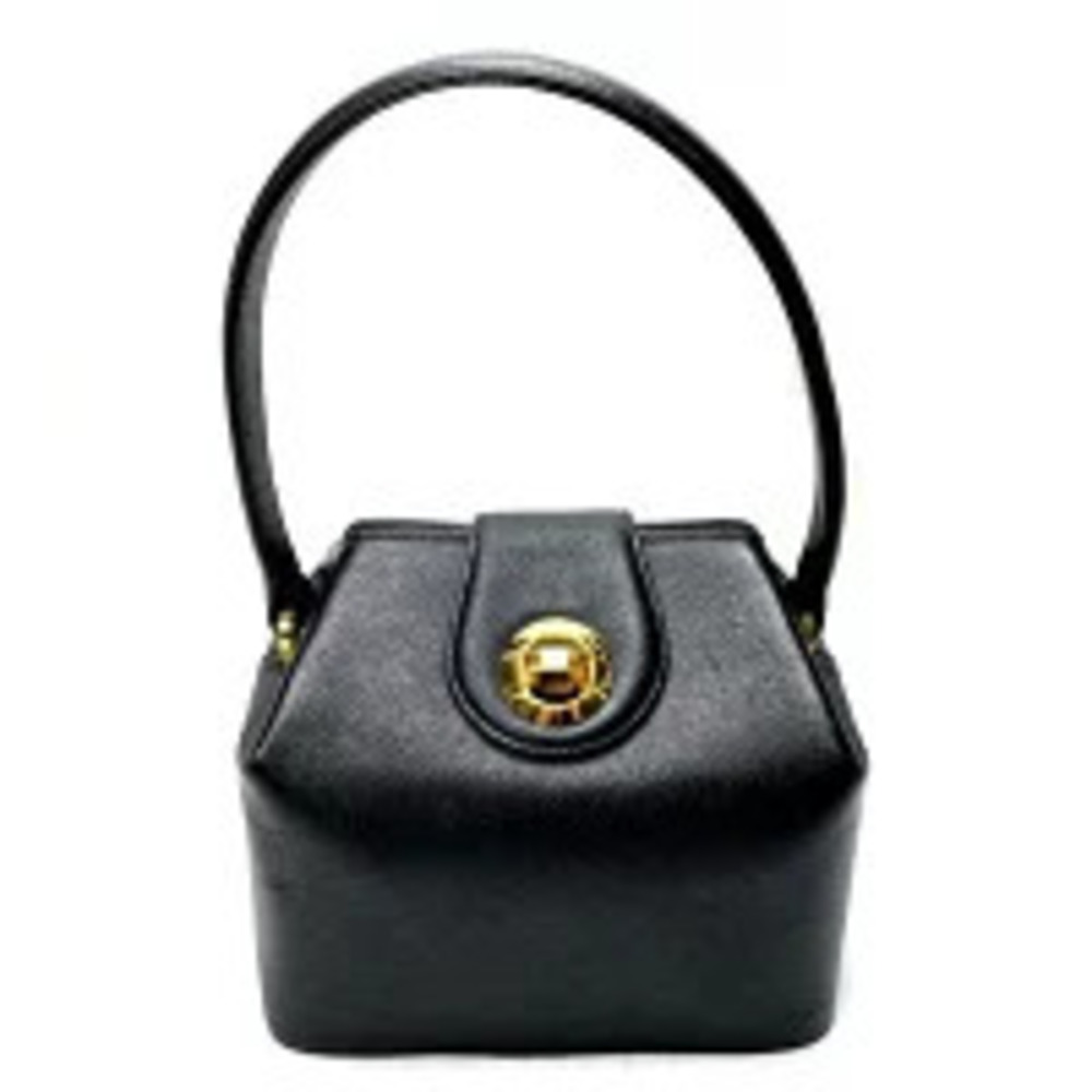Givenchy structured black leather handbag 4G logo turnlock closure.